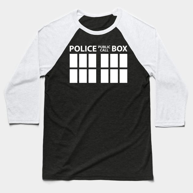 Police Public Call Box Baseball T-Shirt by chwbcc
